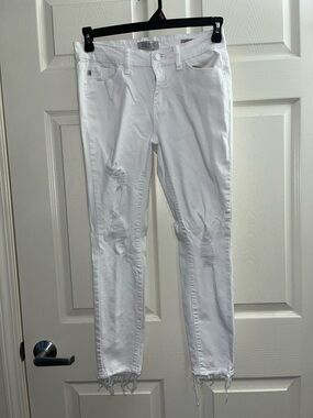 Judy Blue White Distressed Skinny Jeans